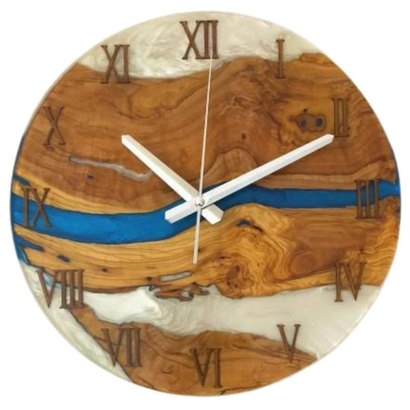 Wood Wall Clock, 10" H x 10" W x 2" D