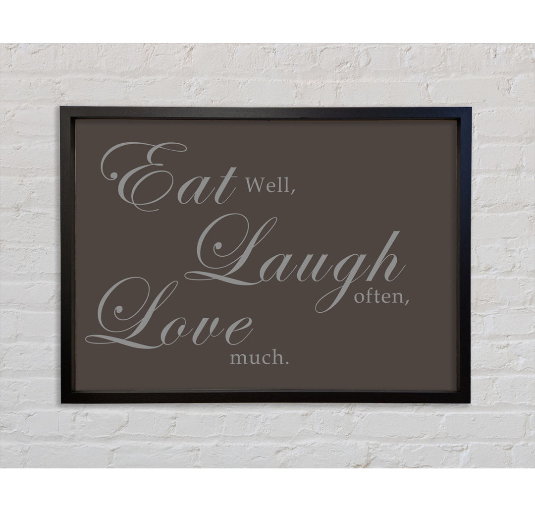 Küche Zitat Eat Laugh Love - Einzelner Bilderrahmen Typografie auf Leinwand