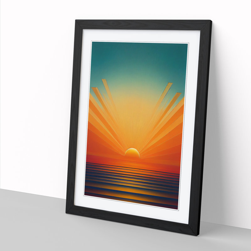 An Deco Sunrise Vol.4 Framed Print, 34cm H x 25cm W x 2cm D, Walnut Framed