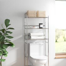 Over The Toilet Shelf Wall Mounted with Metal Frame for Bathroom