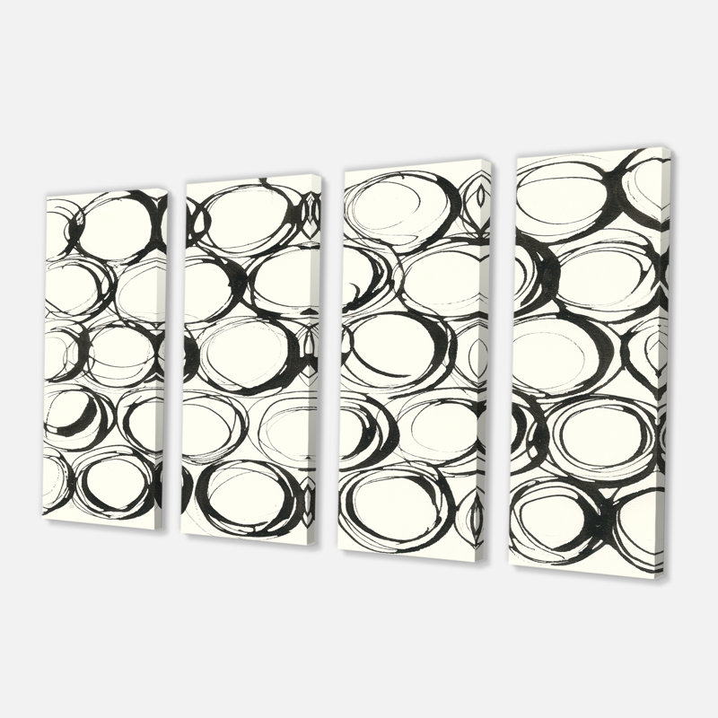 « minimaliste noir et blanc ii », reproduction d’impression à multiples images sur toile