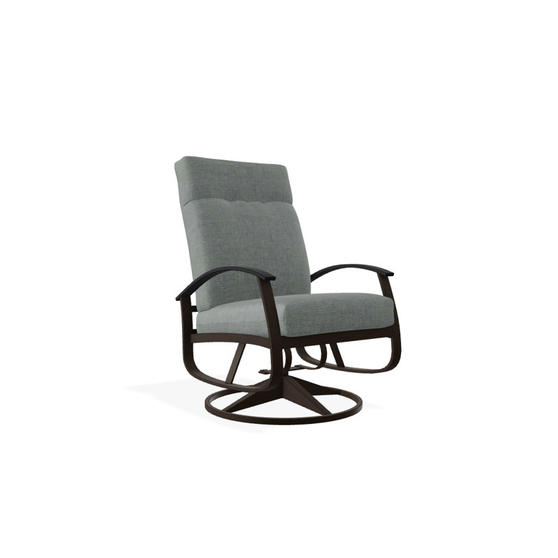 Chaise de patio pivotante avec coussins Askar, Tissage uni palette paon Sunbrella®, Noir P70, Kona texturé