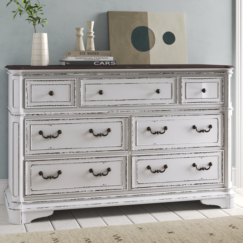 Commode 7 tiroirs l 64 po Colchester, Blanc