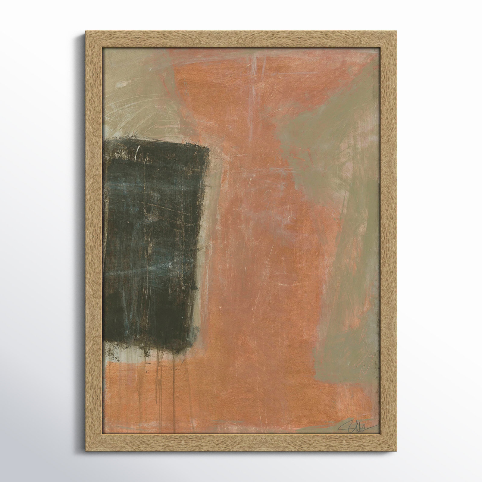 Anali "Autumn Sandbox" Painting, 23" H x 17" W x 0.75" D, Natural