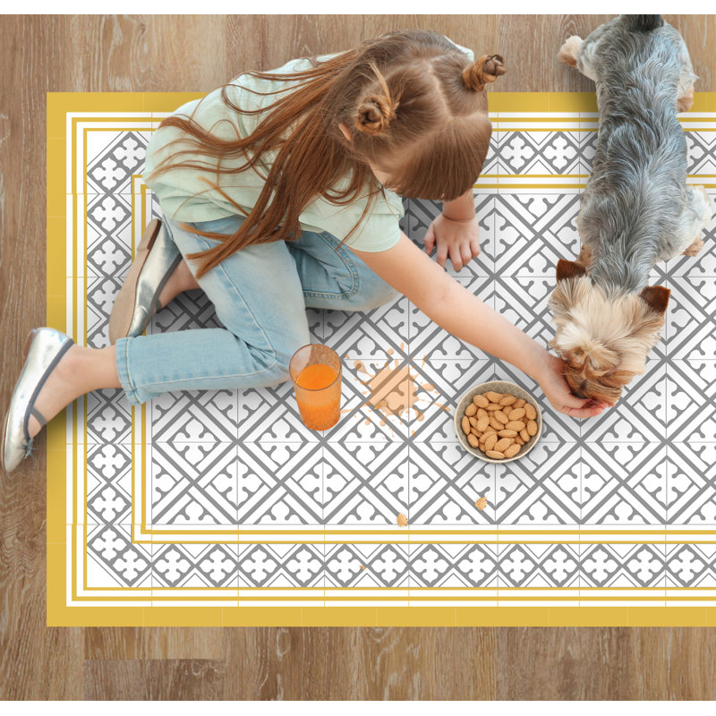 Georgianne Vinyl Machine Printed Area Rug, Runner 66 x 250cm