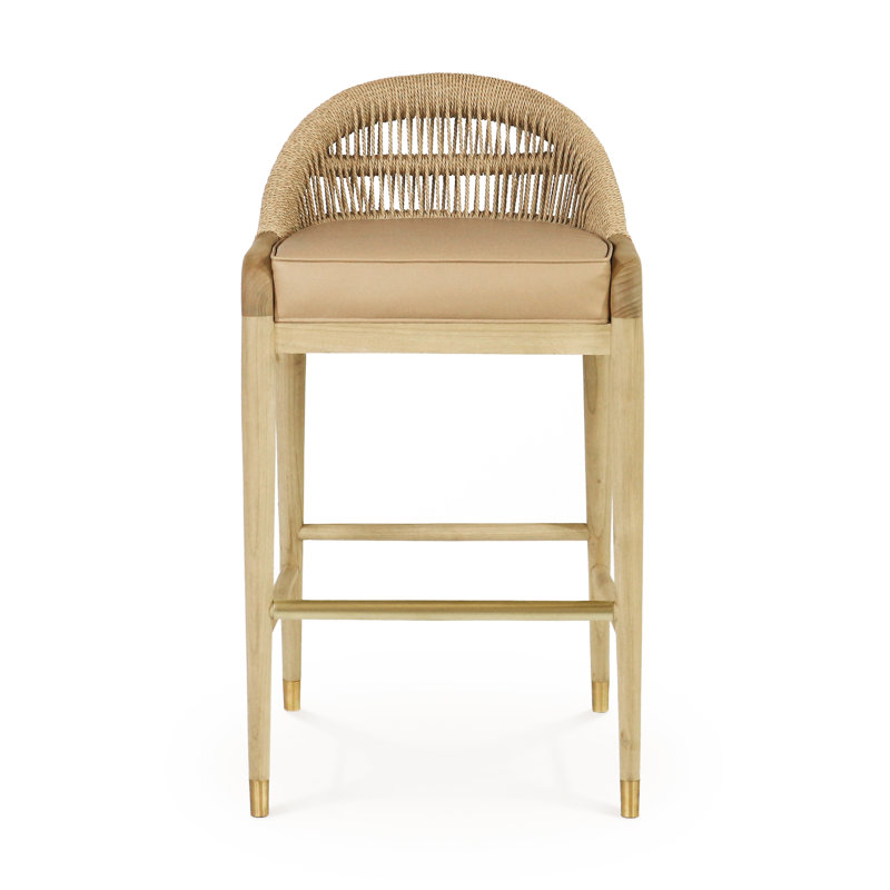 Kendari Blonde Rope-Backed & Upholstered Bar Stool