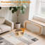 Table basse pliable de style Mid-Century rustique, mini bureau pliable en bois massif avec tablette de rangement