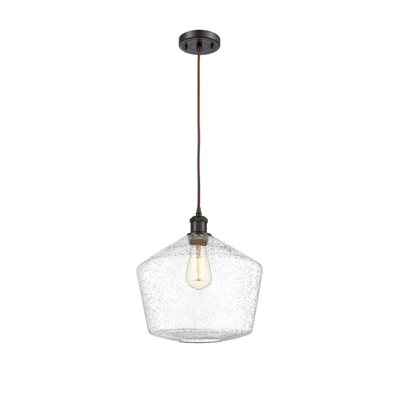 Luminaire suspendu simple à 1 lumière Gabbie, Bronze huilé