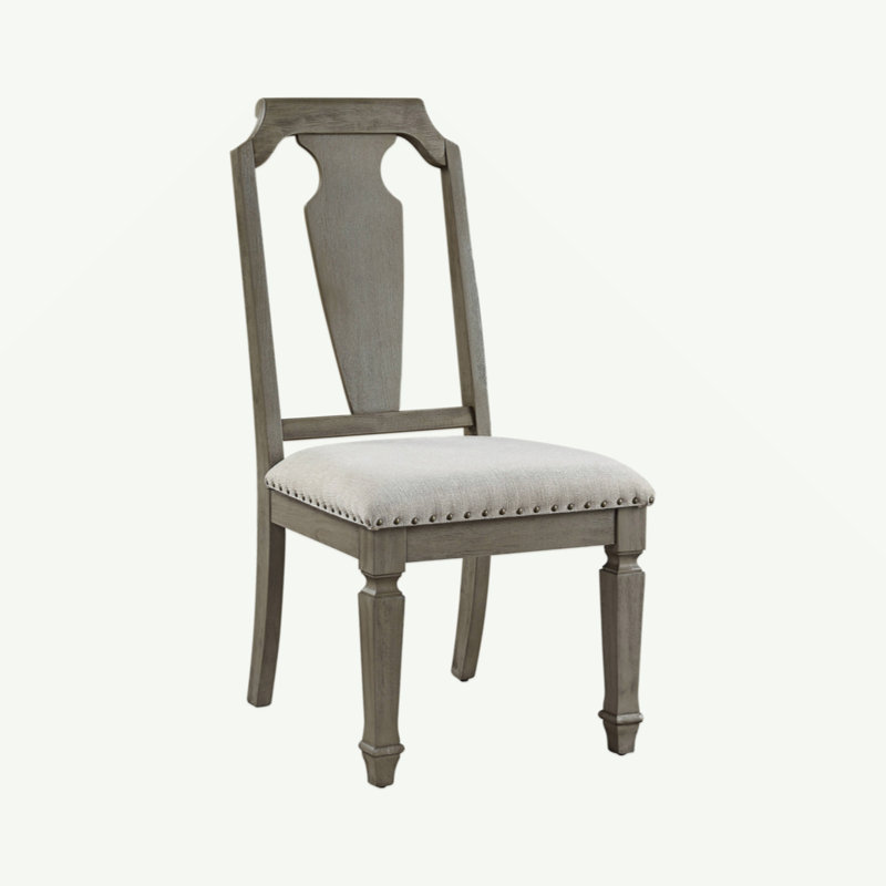 Ensemble de 2 chaises d'appoint en lin beige et chêne vieilli Zumala