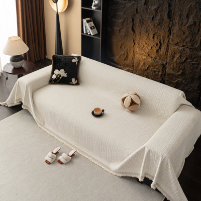 Jeté de canapé anti-dérapant 450GSM en jacquard - couverture épaisse en tricot réversible, housse de canapé lavable à la machine pour la décoration intérieure