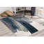 Tapis à motif abstrait bleu / blanc 8 pi x 11 pi (7 pi 9 po x 10 pi 6 po) Branch Branch Rivah - Tapis contemporain, à poils moyens et résistant aux taches-1320076793