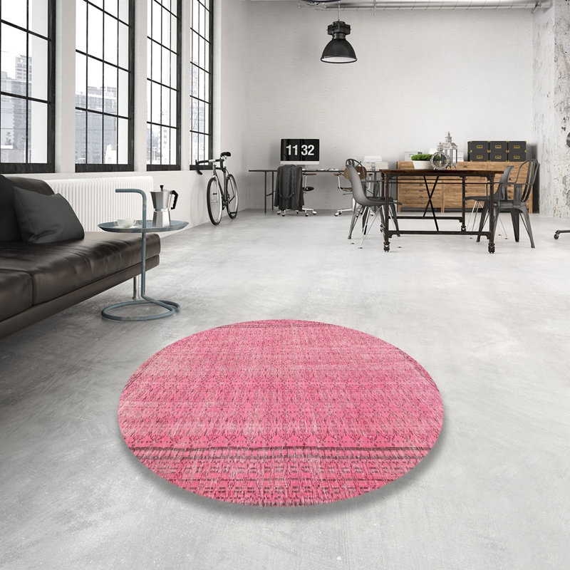 Tapis oriental en laine rose clair Oriental, Rond 6 pi