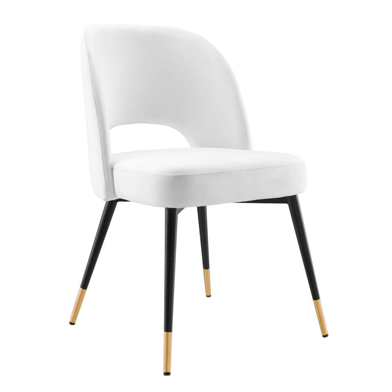 Rouse Performance Velvet Dining Side Chair, White, 2