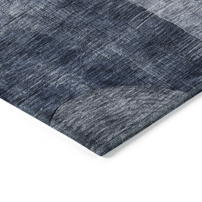 Machine Washable Indoor/Outdoor Chantille ACN1114 Navy Rug, Rectangle 2'6" x 3'10"