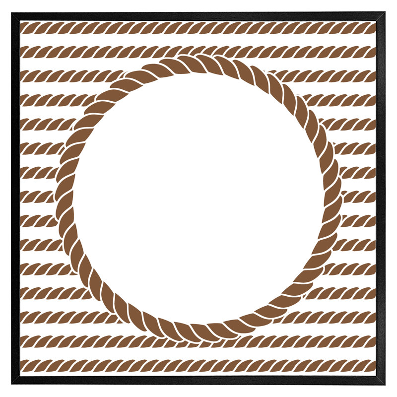 Denhoff Rope Border - Single Picture Frame Print, 41cm H x 41cm W x 4cm D, Black Framed