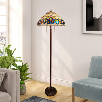 Abdeslam 65.94'' Dark Brown Traditional Floor Lamp Set
