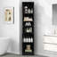 Armoire de rangement multi-fonctionnelle avec deux portes et tablettes réglables, tablette ouverte, noir-1642233989