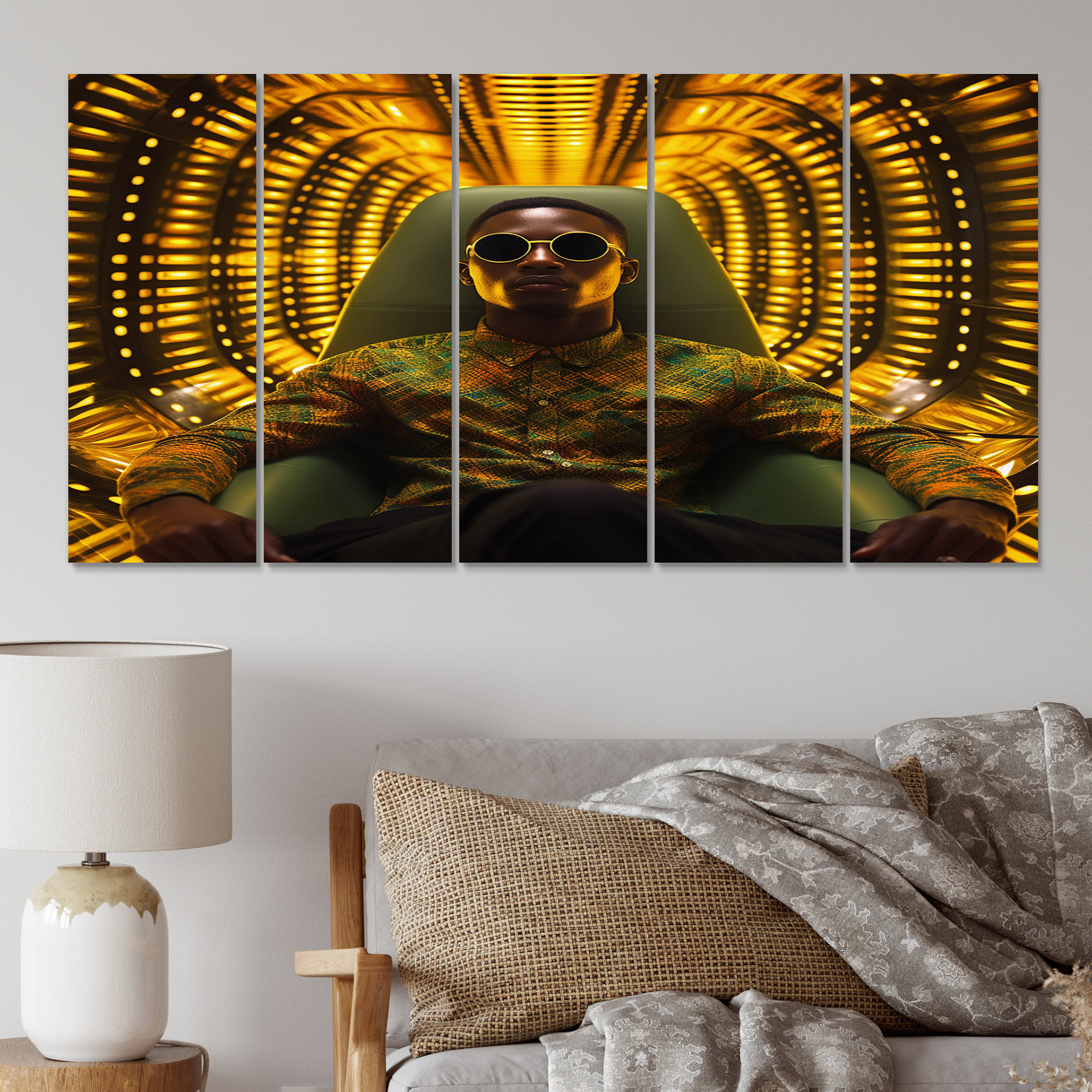 Latitude Run® African American Rapper Cool Golden Matrix II - Wall Art ...