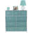 Sorbus 9 Drawers Dresser with Steel Frame and Wood Top - Aqua
