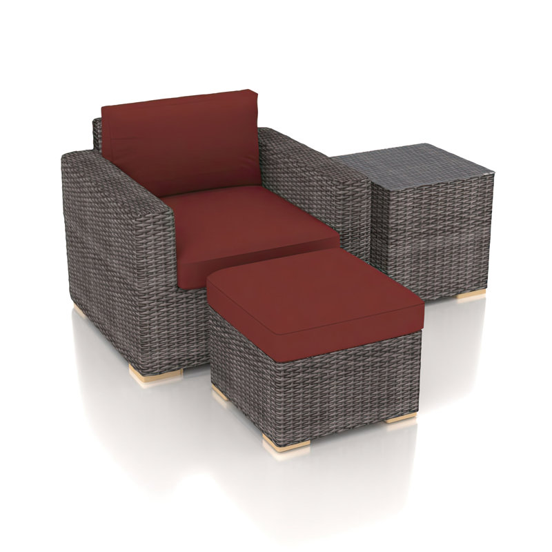Dune Outdoor 3 - Piece Conversation Set, Canvas Henna Sunbrella® Canvas
