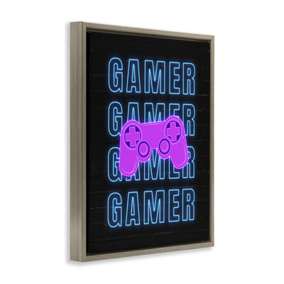 «Neon Gamer Words», art mural encadré par Nina Blue
