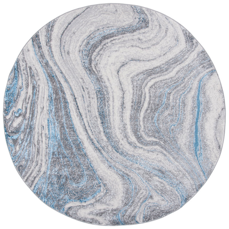 Benisch Performance Abstract Rug, Round 6'7"