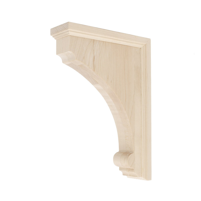 Small Unfinished Maple Traditional Wood Bracket Corbel