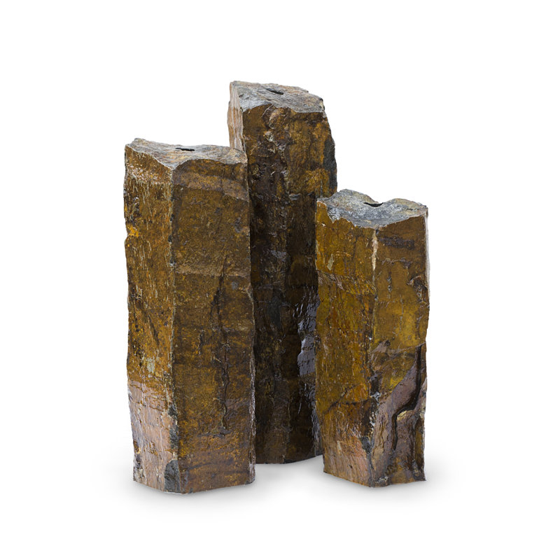 Ensemble de 3 colonnes de basalte naturelles de Mongolie