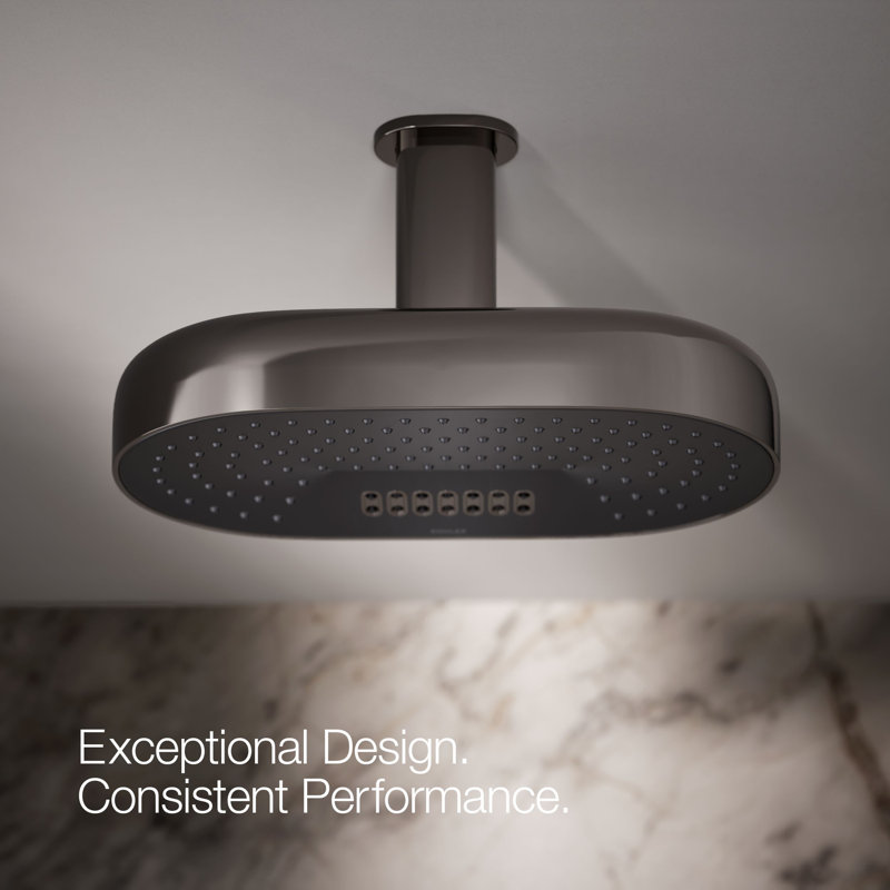 Statement™ Oblong 14 in. Two-Function 1.75 Gpm Rainhead With Katalyst Air-Induction Technology, Vibrant Titanium
