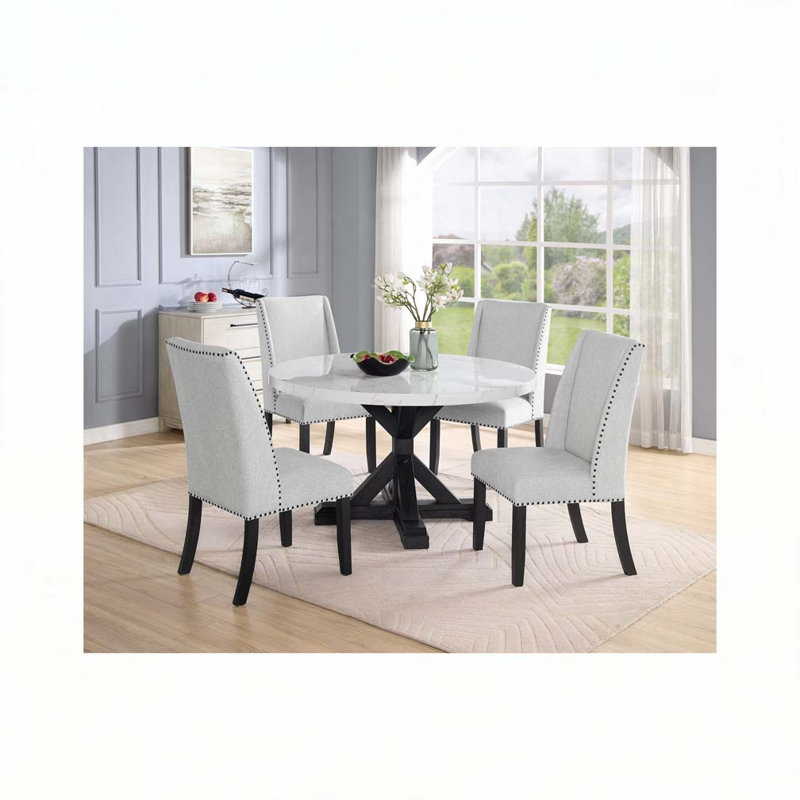 2pc Light Gray Finish Side Chair