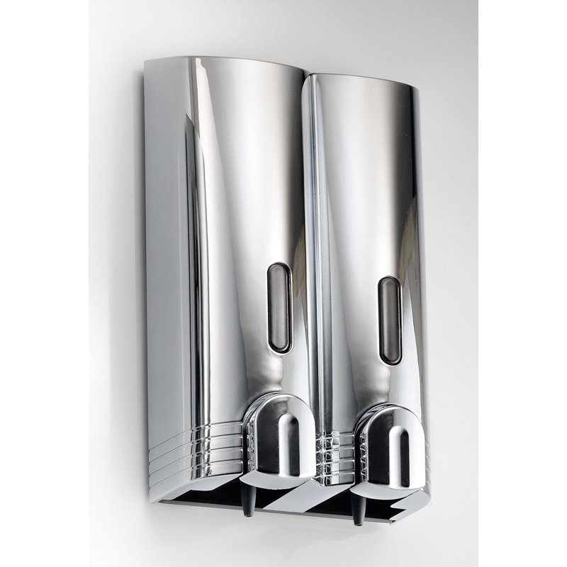 Distributeur de savon double à fixation murale 5,3" x 9,7" en chrome Otel