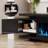 69"Media Console For TVs Up To 80" With Electric Fireplace, Large TV Stand with Led Light-832953273