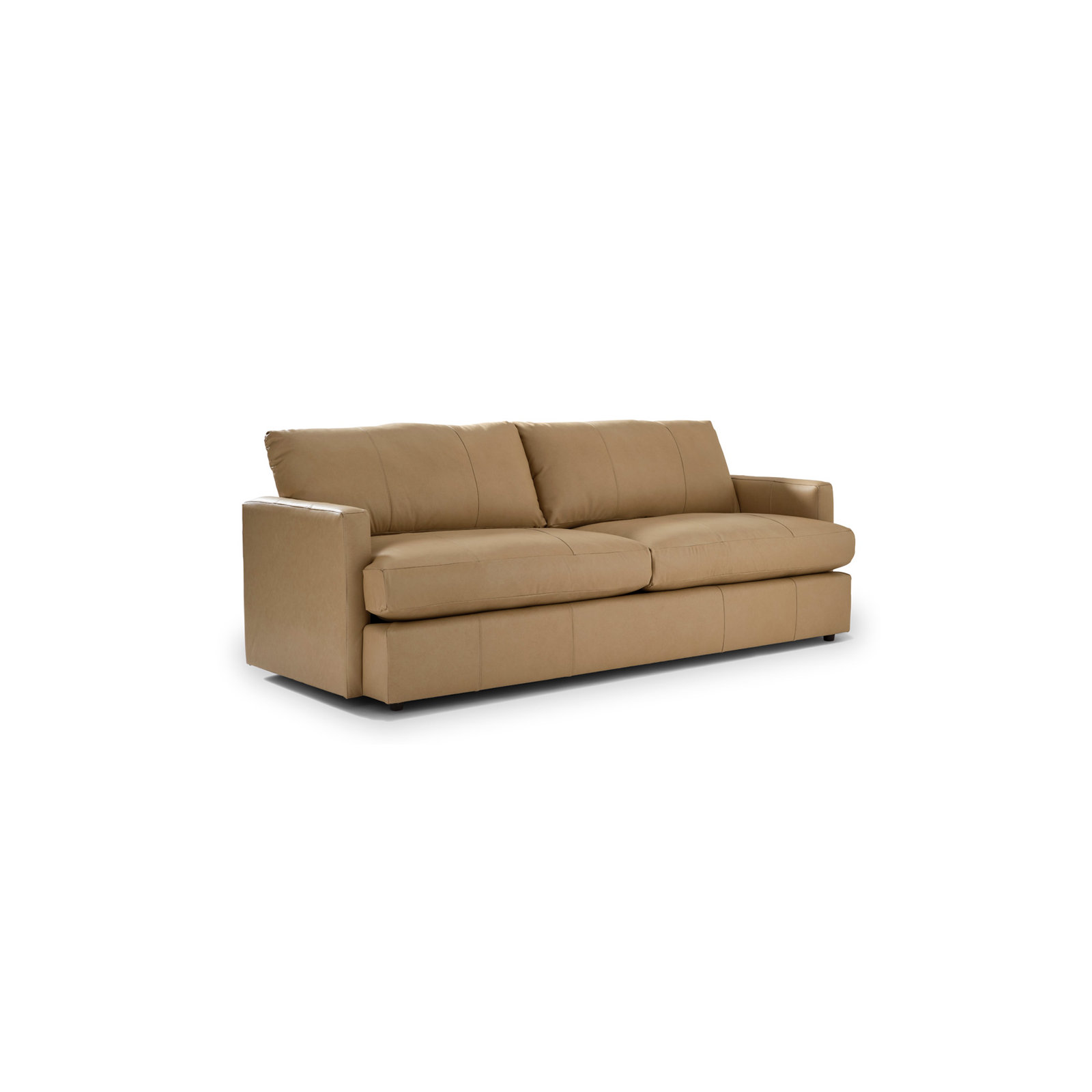 Fletcher 93" Genuine Leather Recessed Arm Sofa, Greystone Genuine Leather