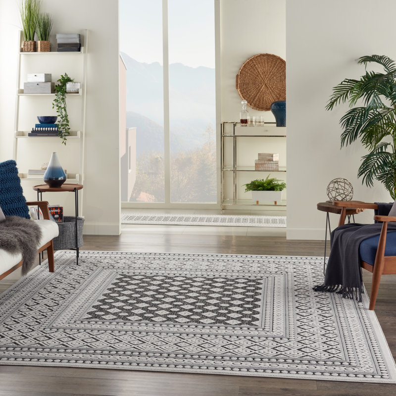 Ady Geometric Indoor / Outdoor Rug, Rectangle 4' x 6'