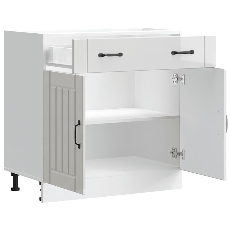 Kitchen Base Cabinet Lucca Engineered Wood, High Gloss White