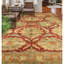 Hand Knotted Wool Oriental Area Rug in Red And Gold
