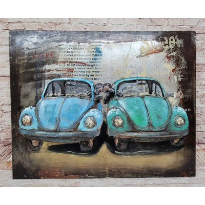 Peinture sur toile en métal de la coccinelle