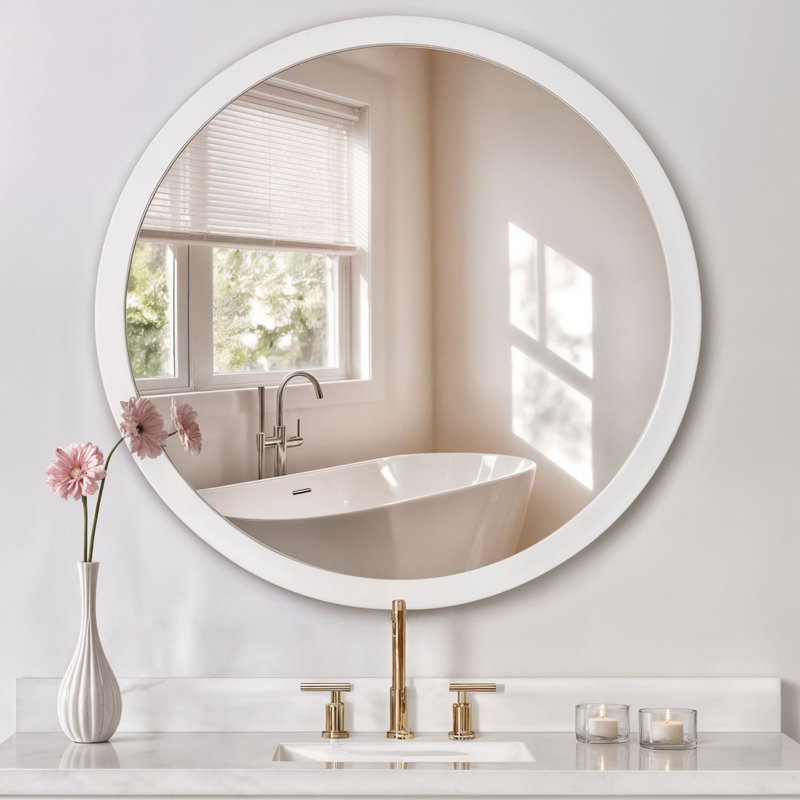 Miroir ARIEL, Blanc, L 24 po x P 0,8 po x H 24 po