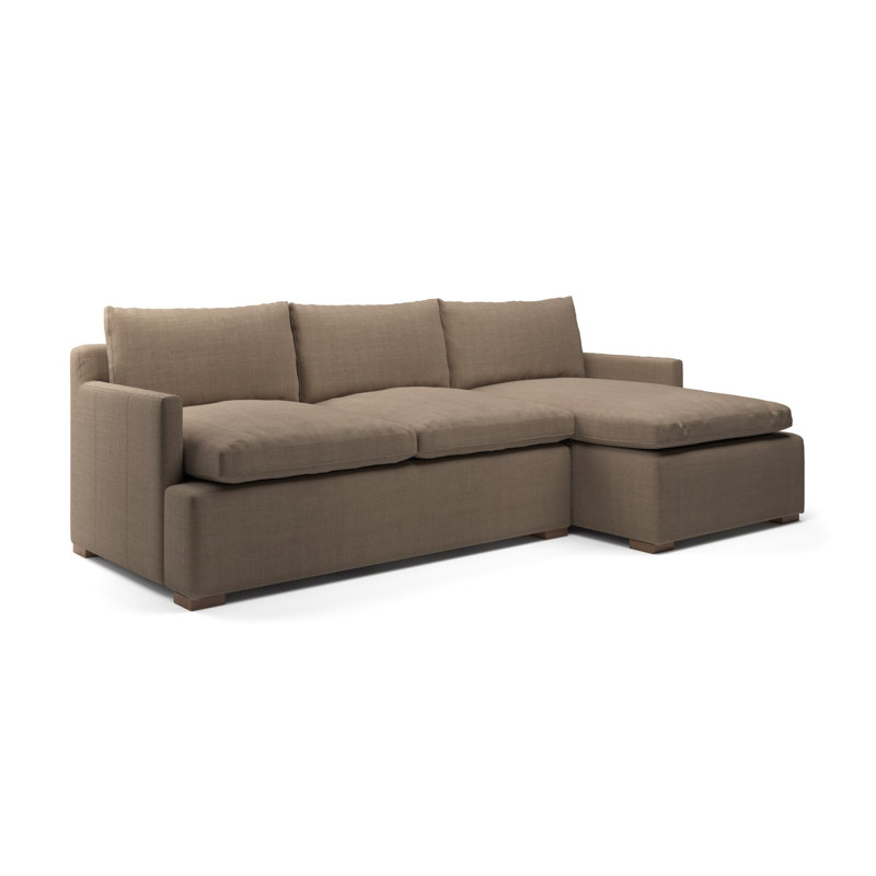 Ghost Sectional Chaise, Nevis Khaki Polyester Blend