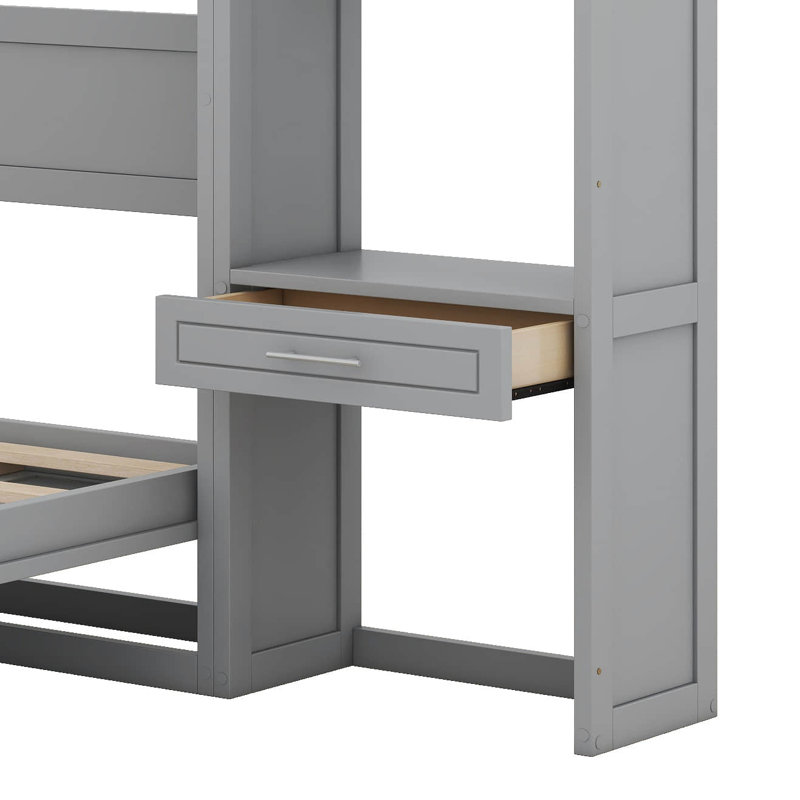Grand lit escamotable mural avec bureau, armoire supérieure et tablettes de rangement, lit escamotable escamotable en bois pour bureau à domicile