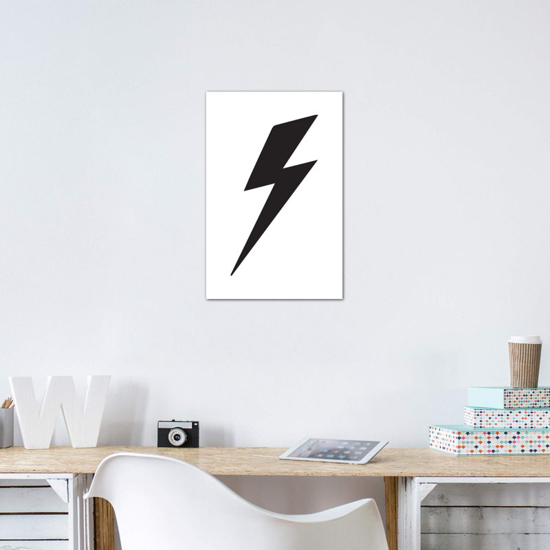 Lightning Bolt - impression d'art graphique, Pas de tapis, Toile tendue, H 12 po x l 8 po x P 0,75 po