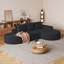 Ensemble de canapé modulaire recouvert de tissu d'ameublement moderne modulaire en L de 108,5 pouces avec 3 coussins en chenille recourbée pour une combinaison de confort et de style-521358992-521358994