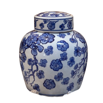 Ceramic Chinoiserie Ginger/temple Jar Blue&white