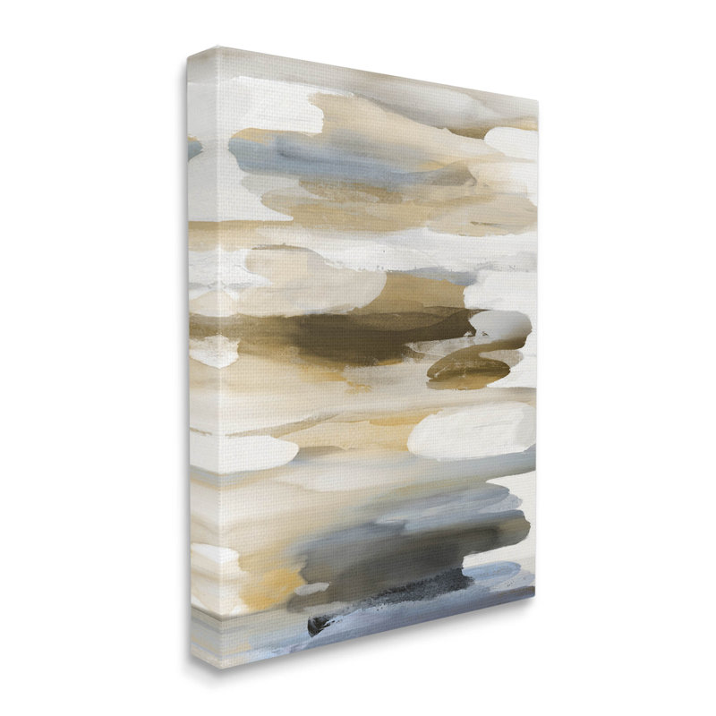 "Brown Blue Abstract Shapes", art mural par Jackie Hanson, H 20 po x l 16 po x P 1,5 po