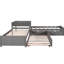 Lit plateforme en L avec lit gigogne, tiroirs et bureau en L-2105797027
