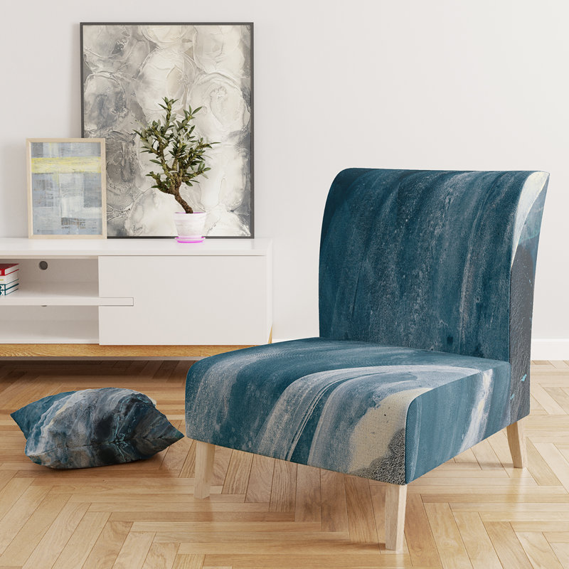 Fauteuil de chambre rembourré moderne Splash Blue Indigo