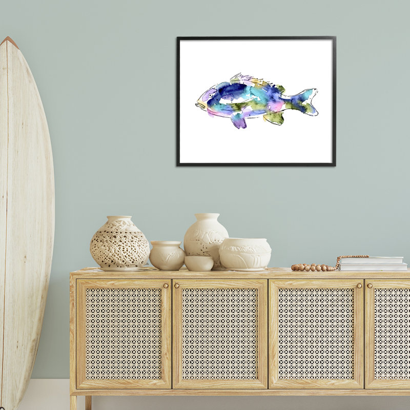 Aquarelle de style aquarelle encadrée par Lisa Nohren, Giclée encadrée noir minuit, H 24 po x l 30 po