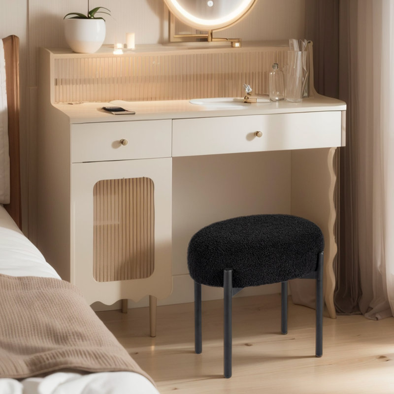 Tabouret d'appoint Jonuz Steel, Noir