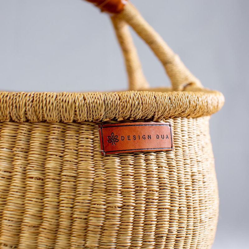 Bolga Handmade Wicker Metal General Basket