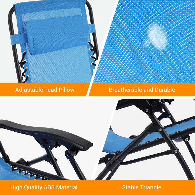 Dailah Folding Recliner Chair, Lake Blue